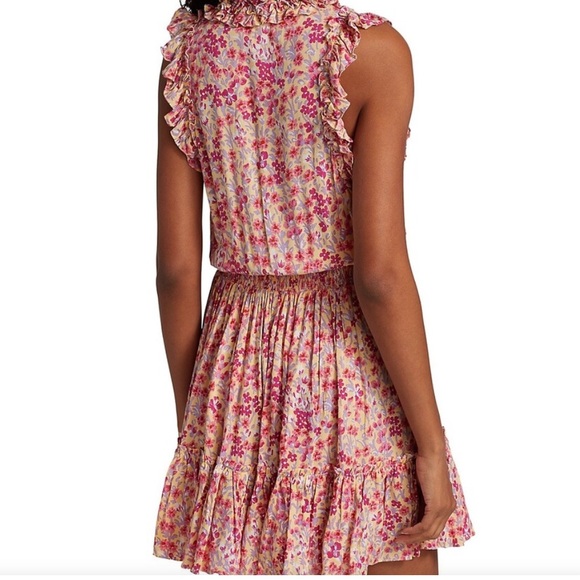 Poupette St Barth Triny Floral RuffleTrim Tassel Mini Flounce Dress - Picture 4 of 6